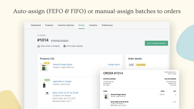 Asigna automáticamente (FEFO y FIFO) o manualmente lotes a los pedidos