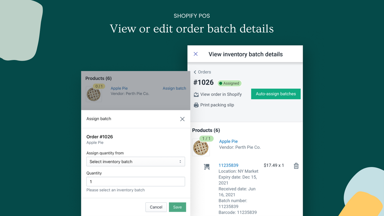 View or edit order batch details 