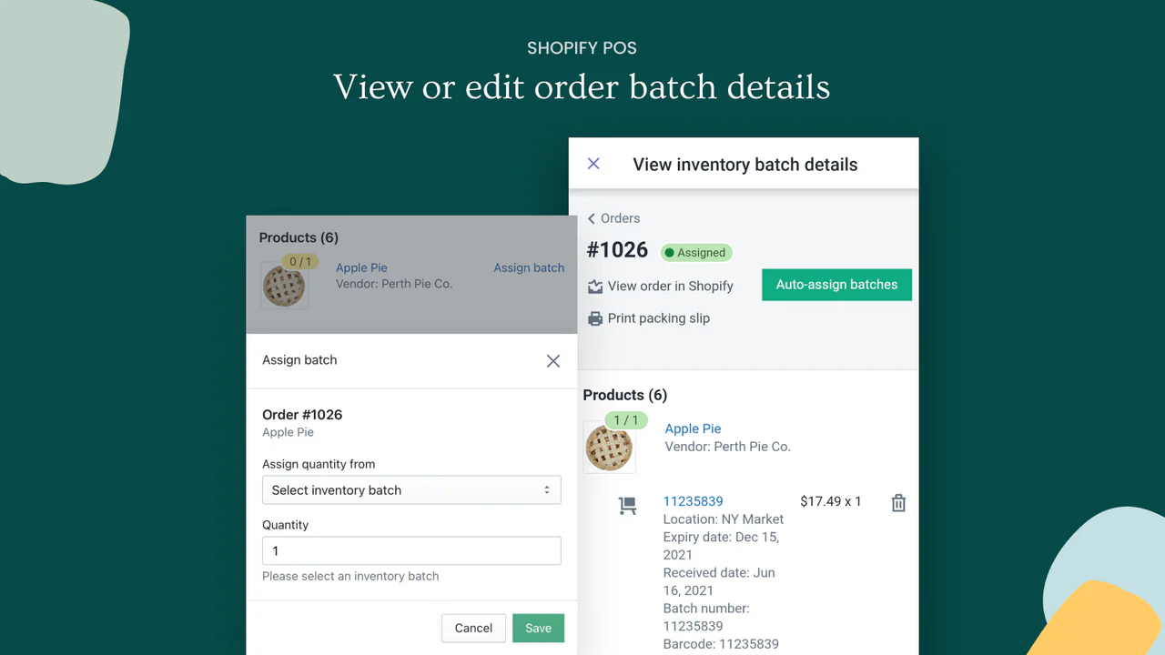 Visa eller redigera order batch detaljer 