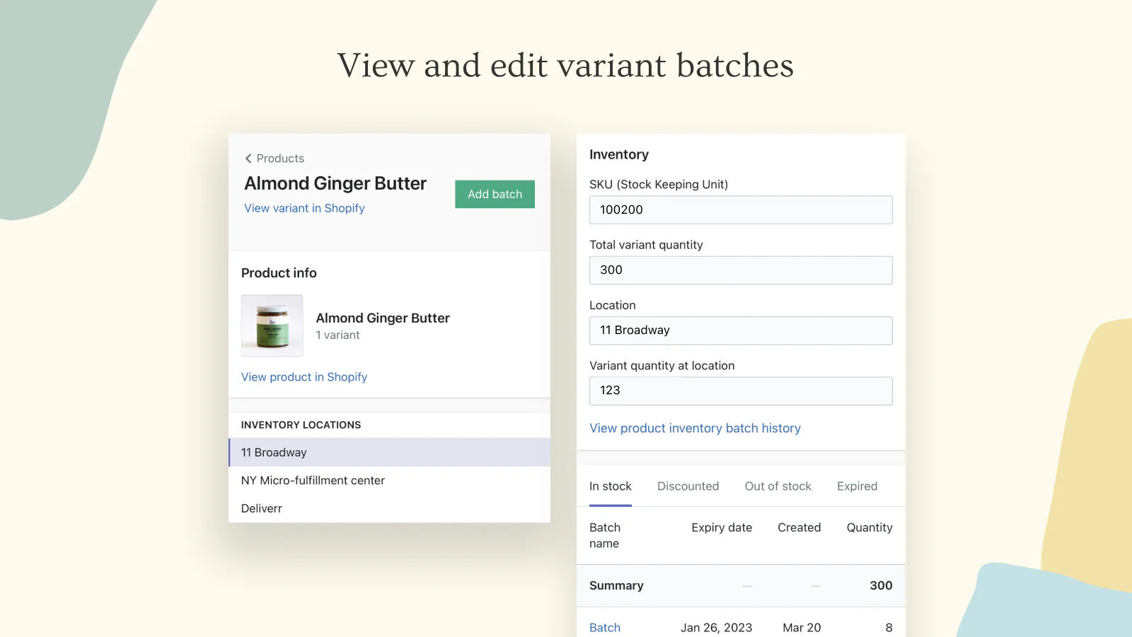 View and edit variant batches 