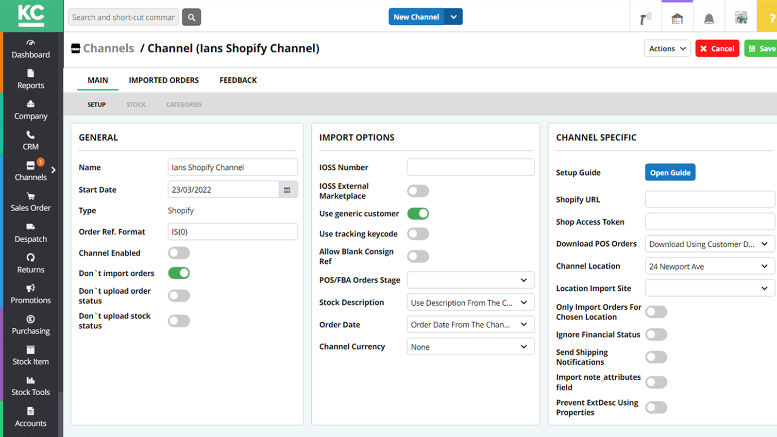 Synch to multiple channels within Khaos Control Cloud