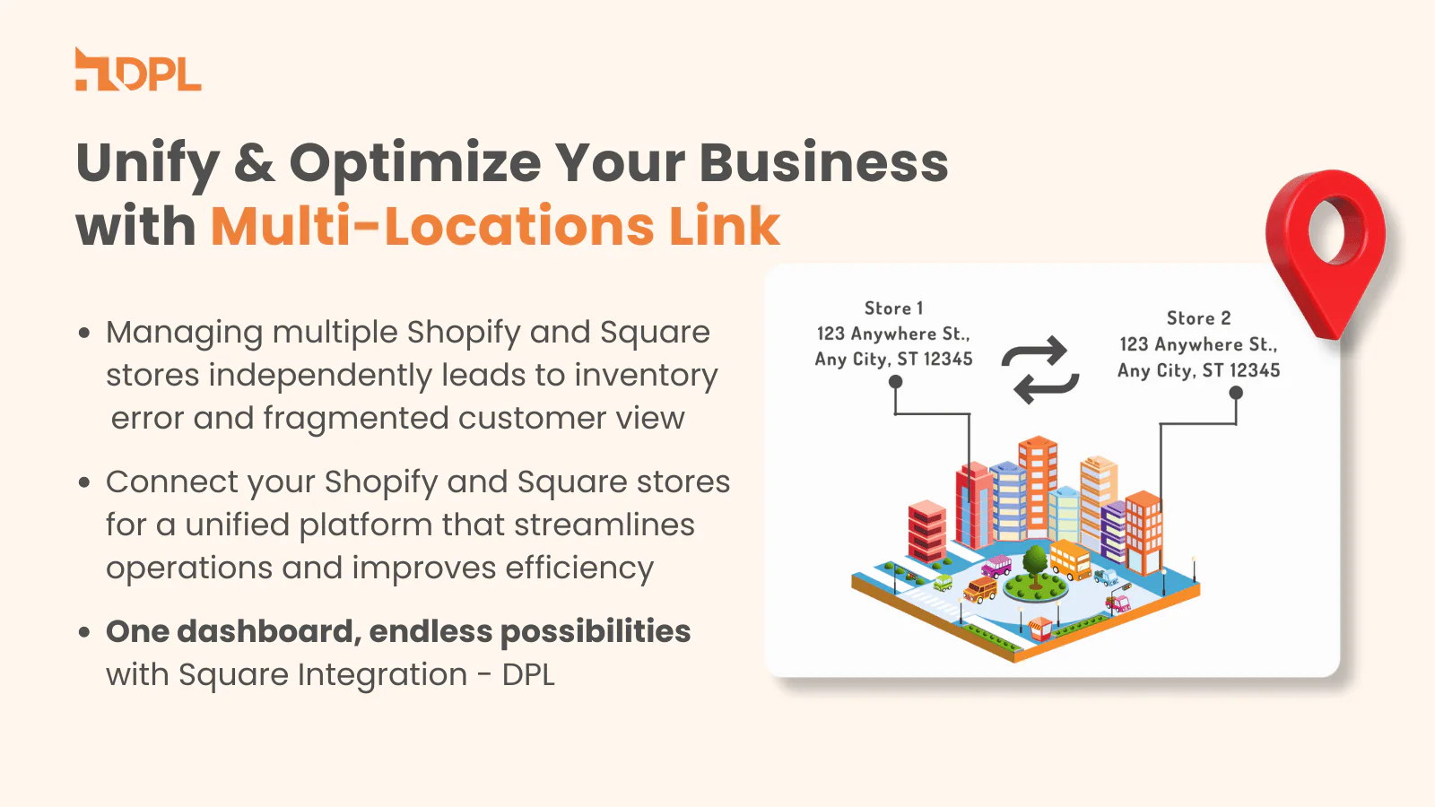 Link Multiple square locations