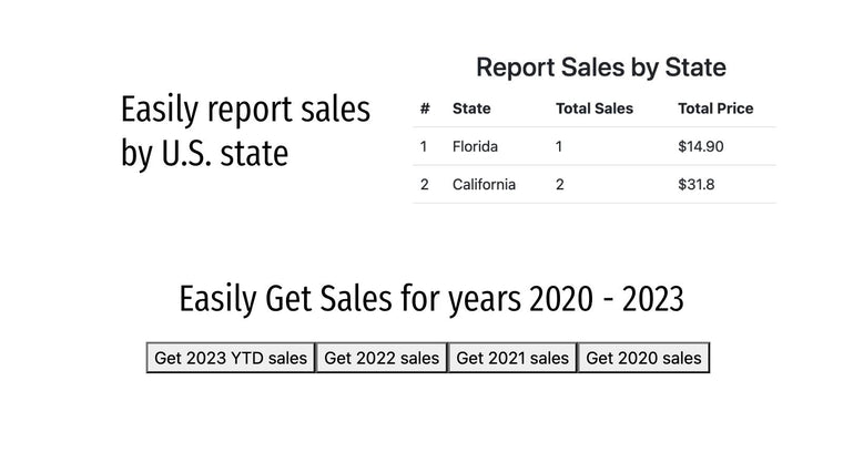 EZ Sales Report + Tax Report Screenshot