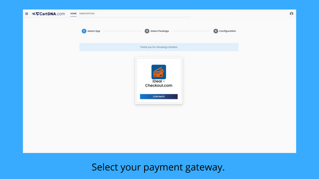 Select your payment gateway.