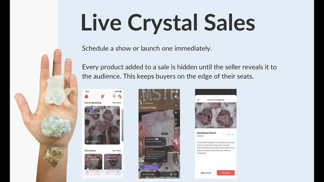 Live Kristall- och Ädelstensshower från din butik