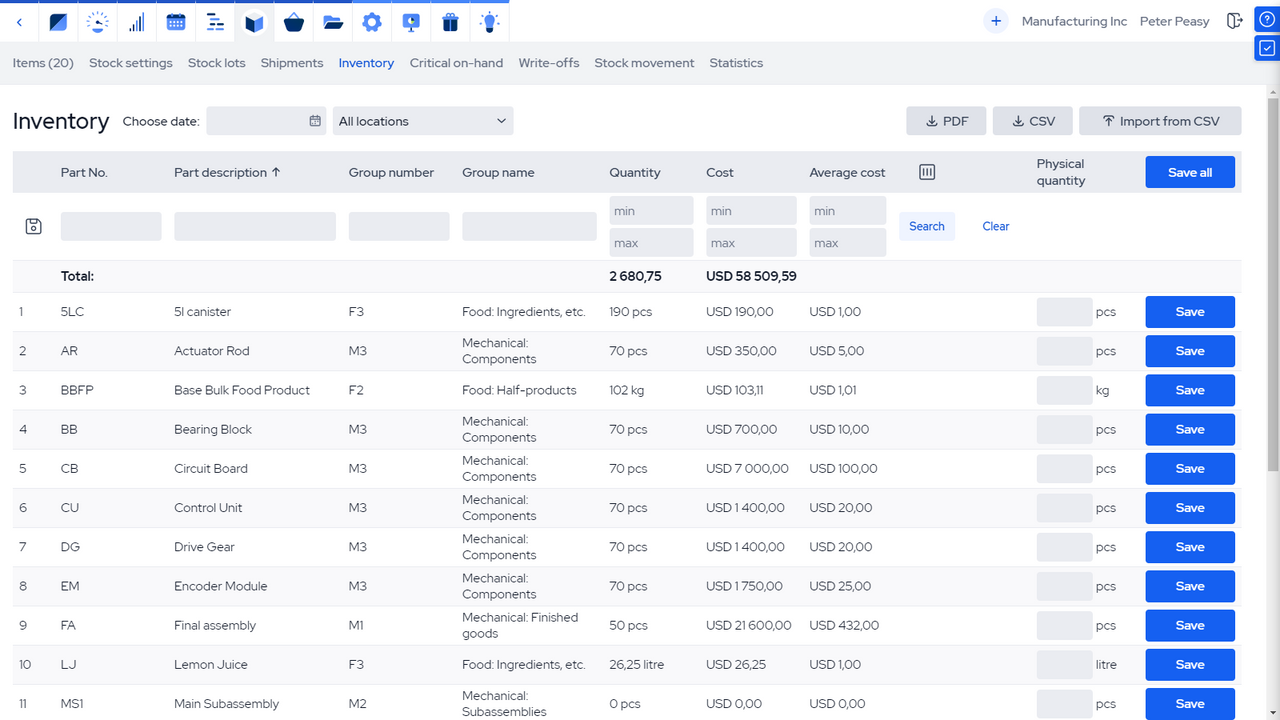 Gestion des stocks