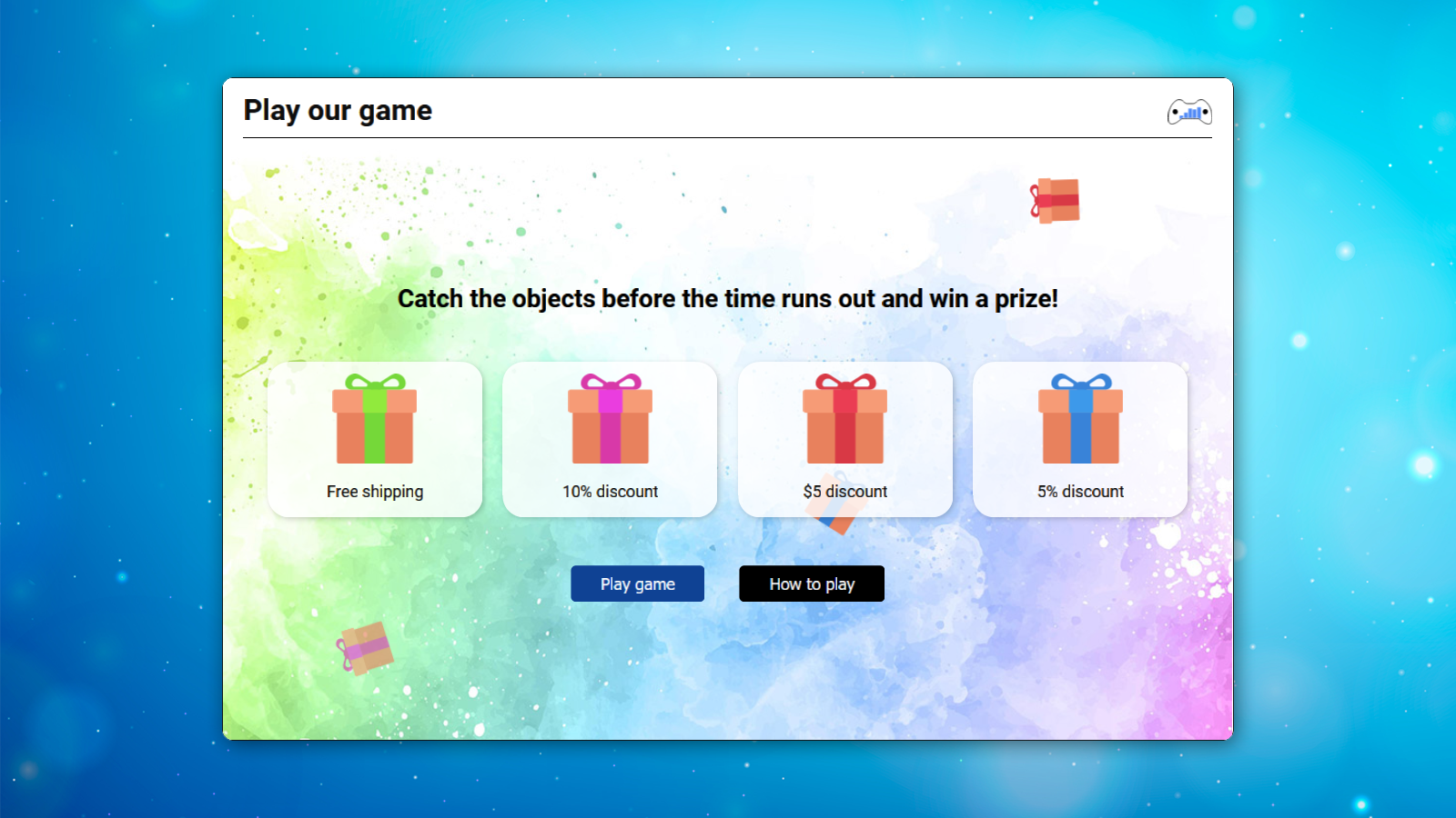 Gamevertise Catch & Win Popup Screenshot