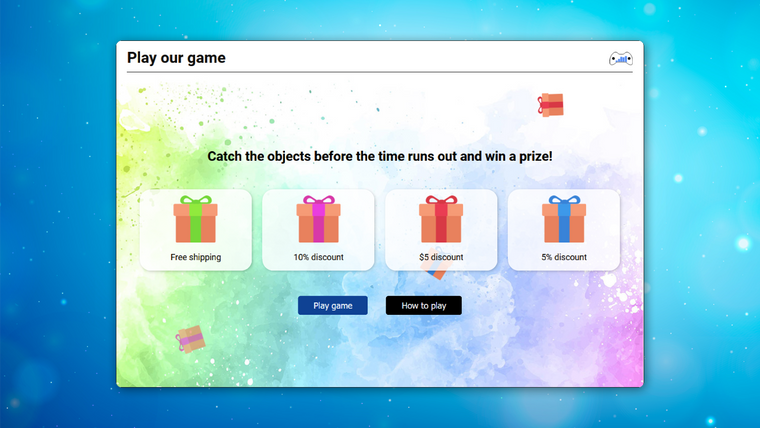 Gamevertise Catch & Win Popup Screenshot