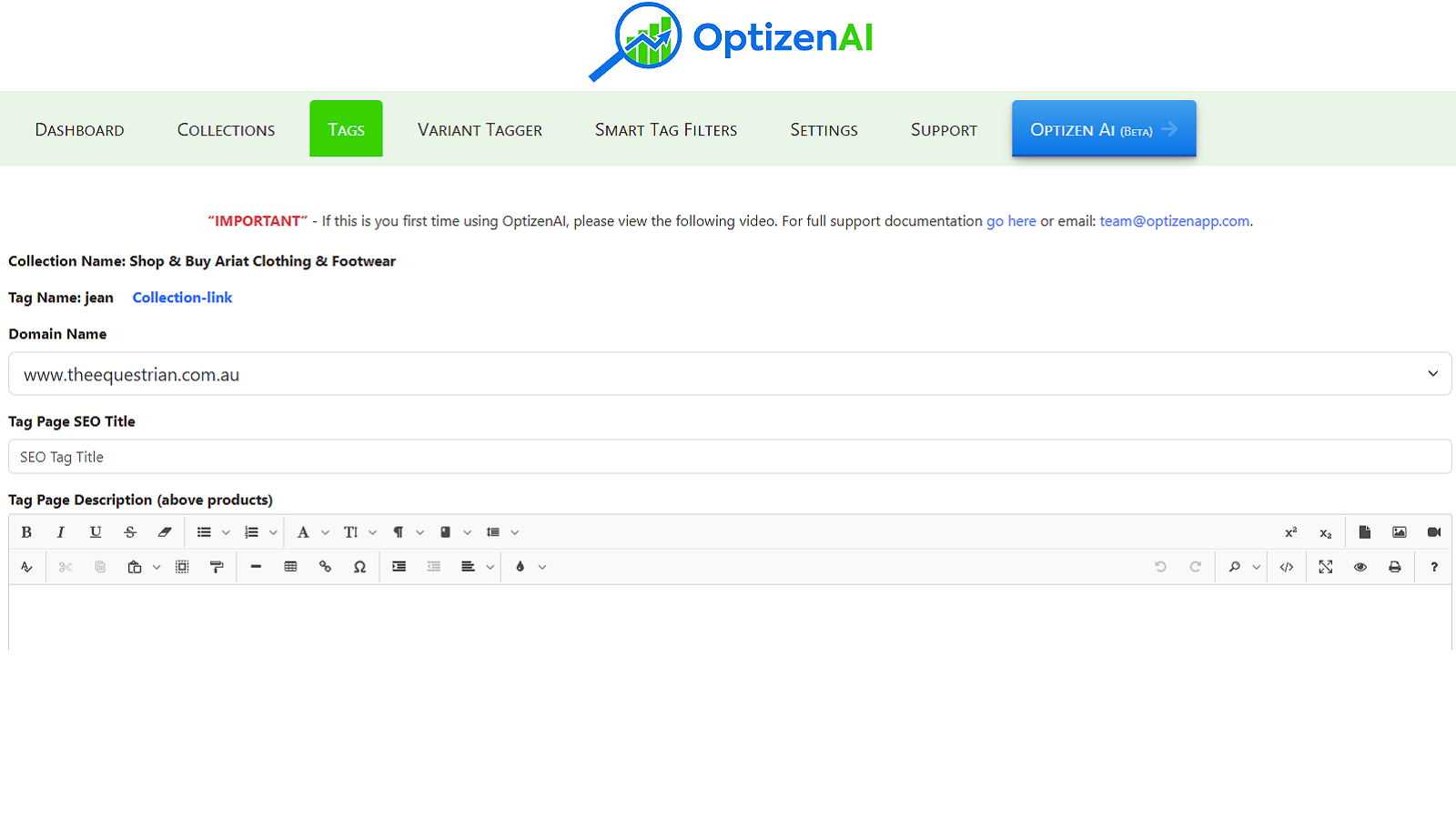 OptizenAI ‑ SEO & AI Tools Screenshot