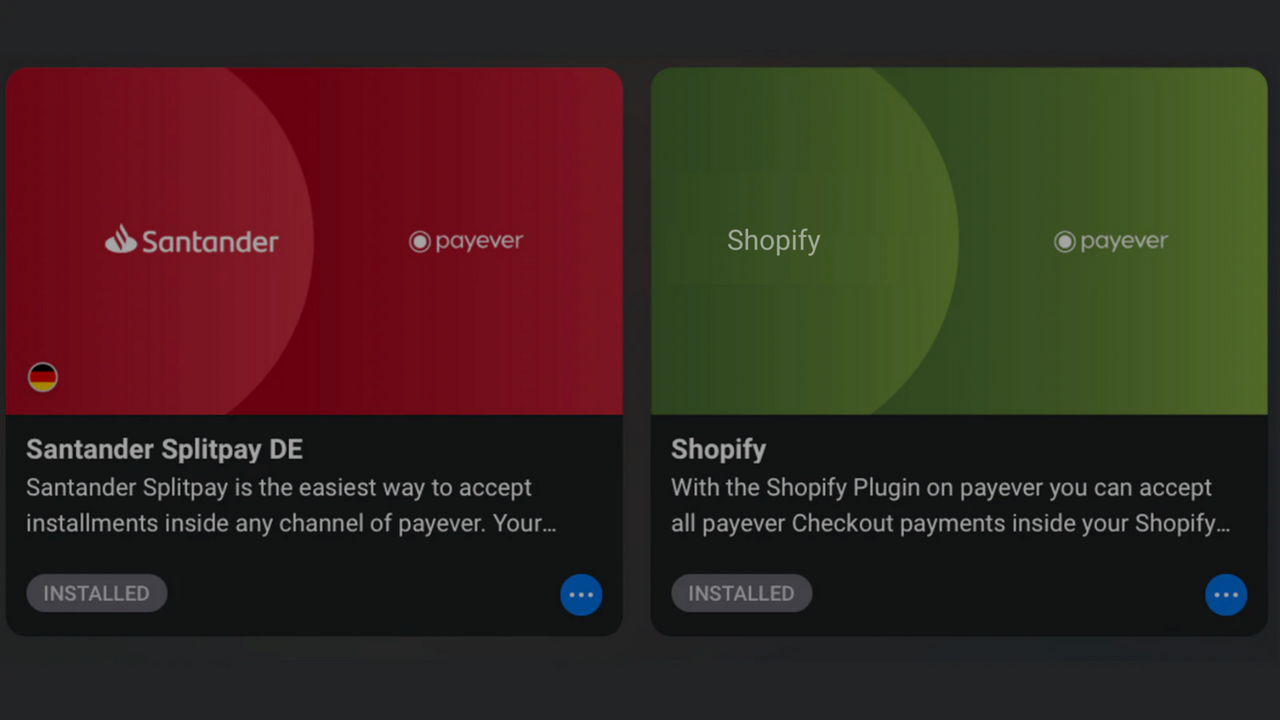 Santander Splitpay and Shopify App in payever