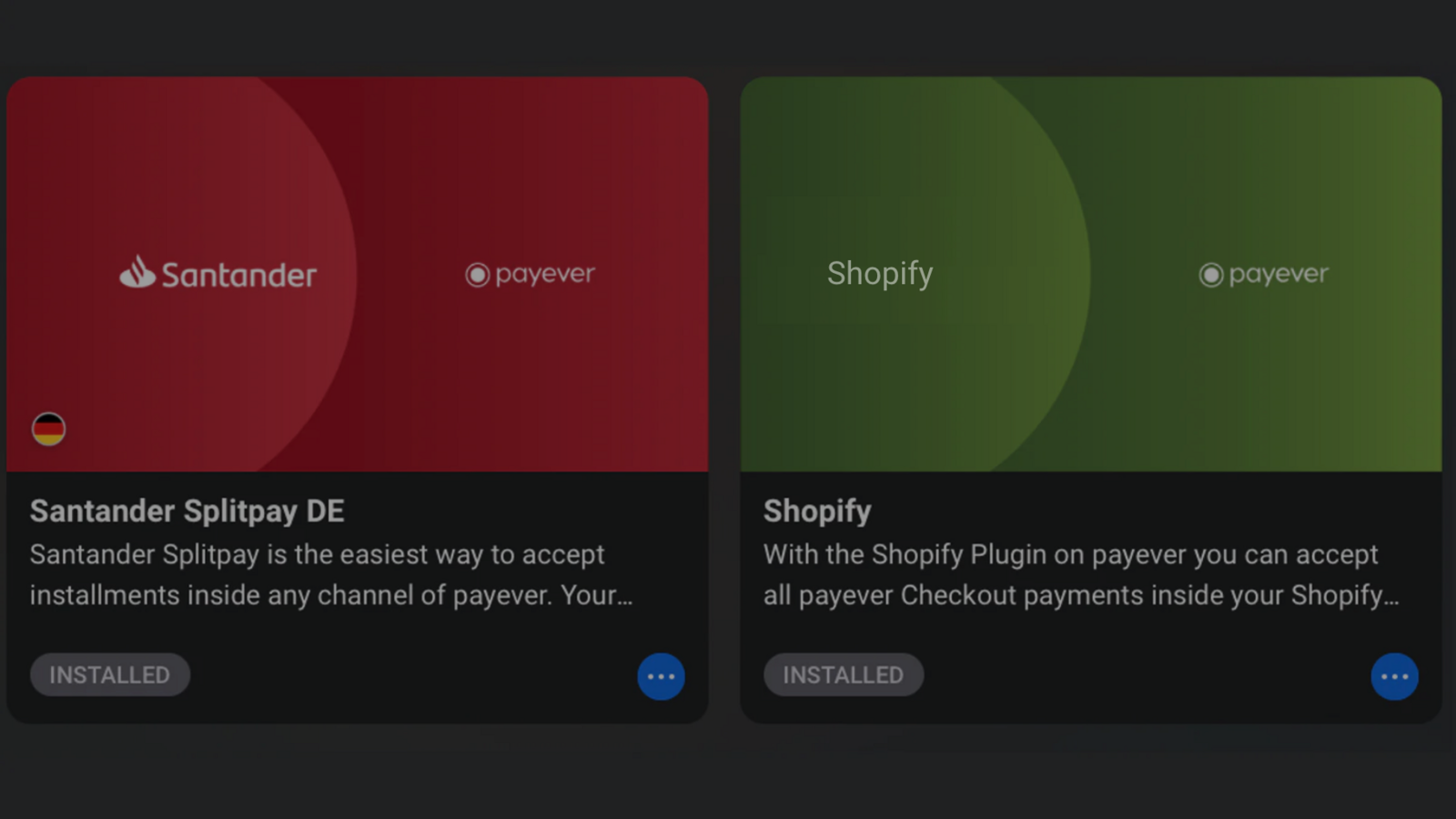 Santander Splitpay and Shopify App in payever