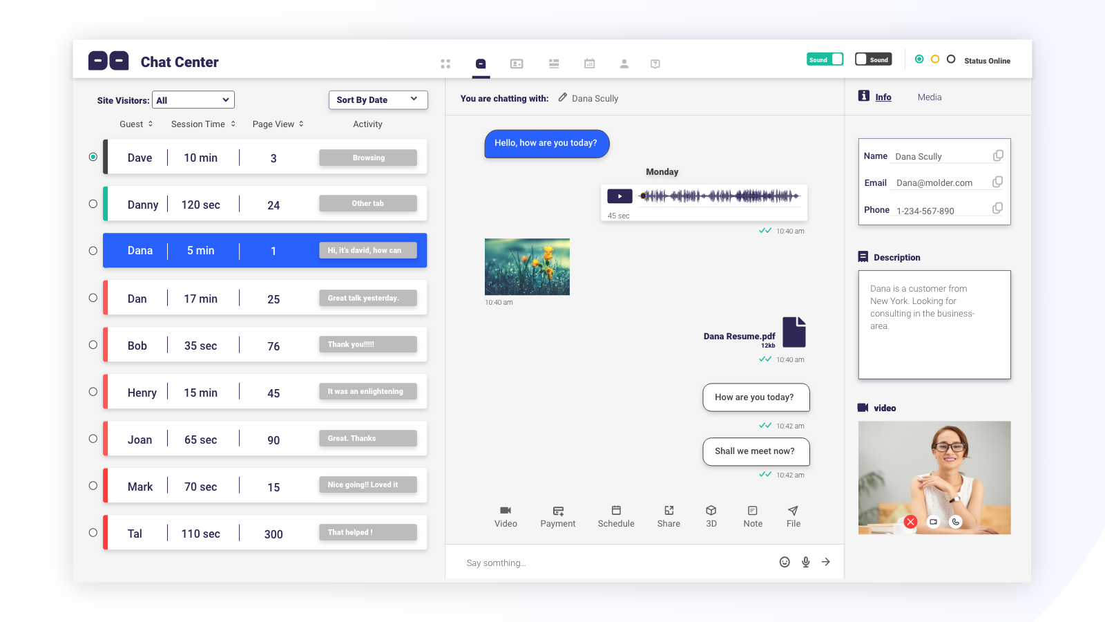 Live tekstchat en realtime gebaren