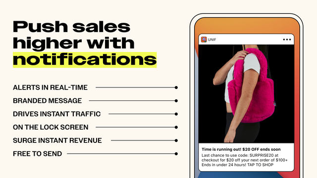 Push notifications from your Shopify mobile app drive sales