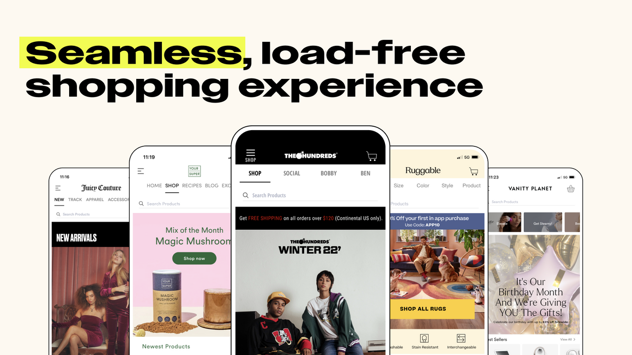 Seamless, load-free shopping experience on mobile