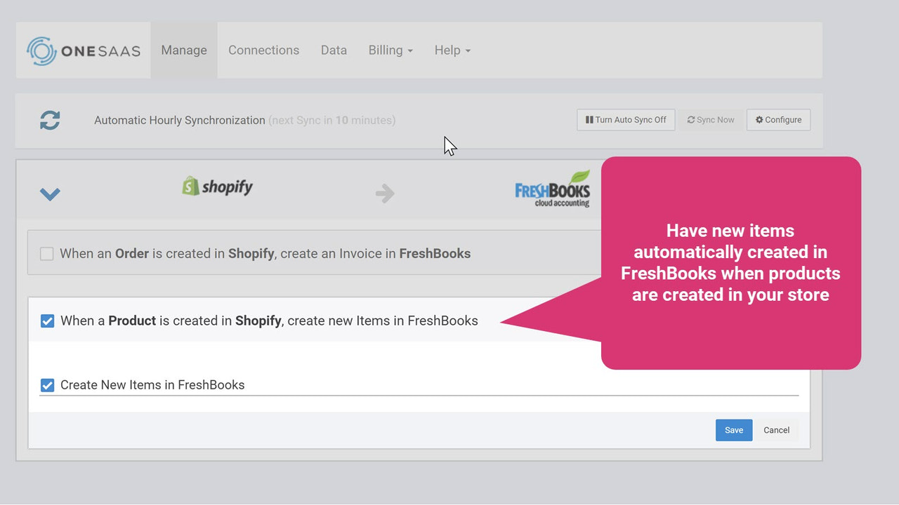 Create new items in FreshBooks when new products in your store