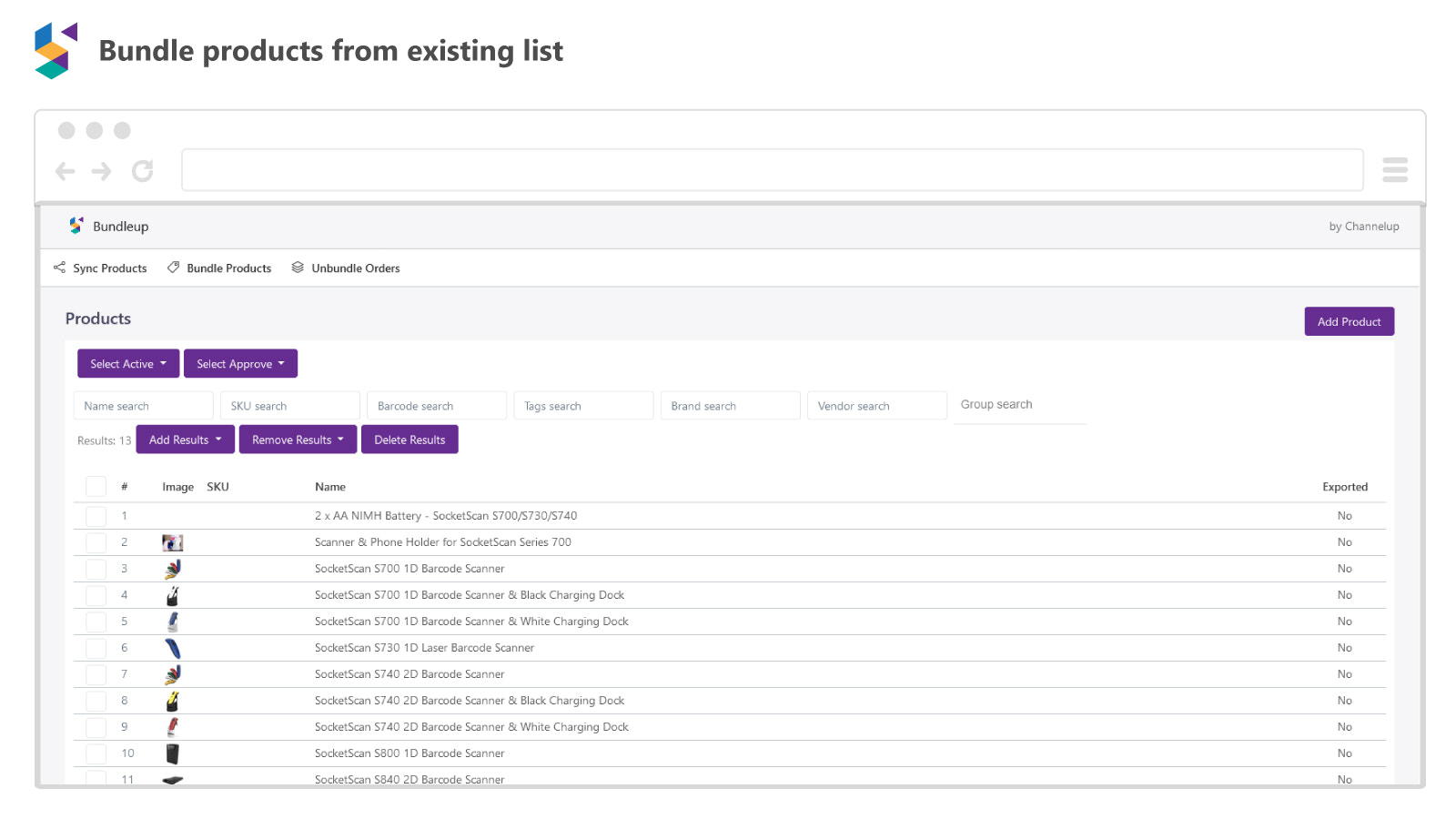 Bundle products from existing list