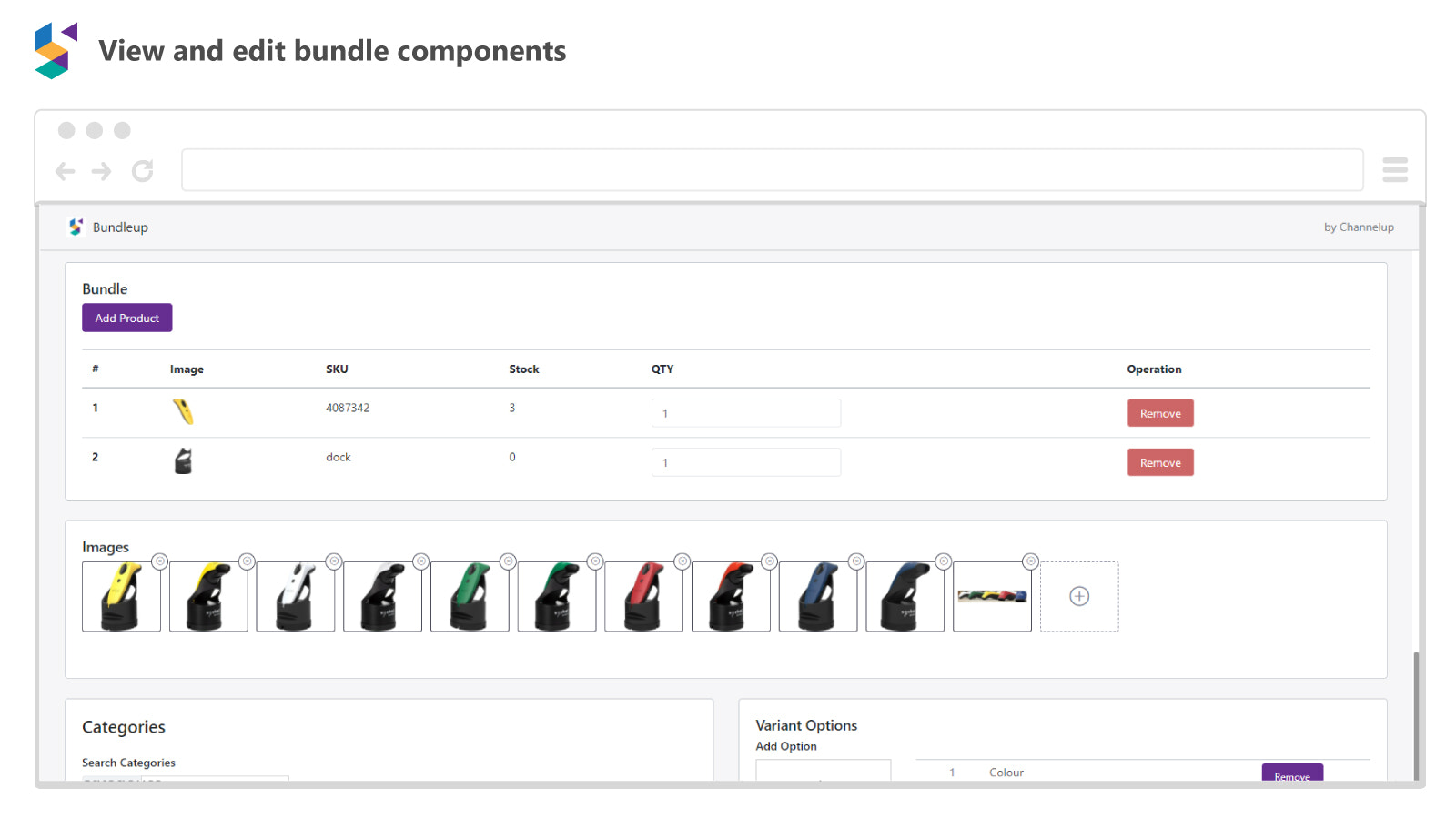 Visualize e edite componentes de pacote