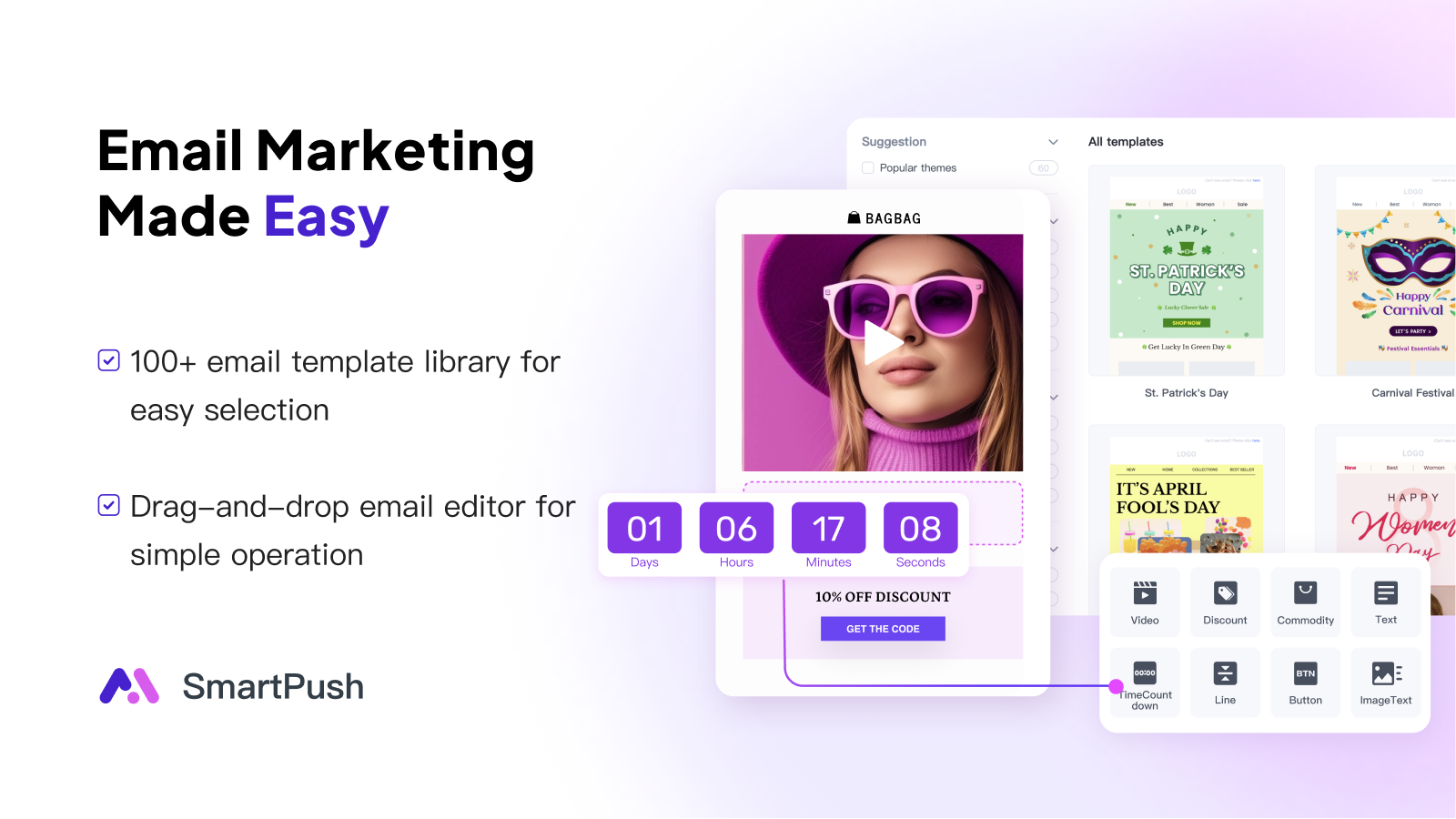 SmartPush: Email, SMS, Pop‑up Screenshot