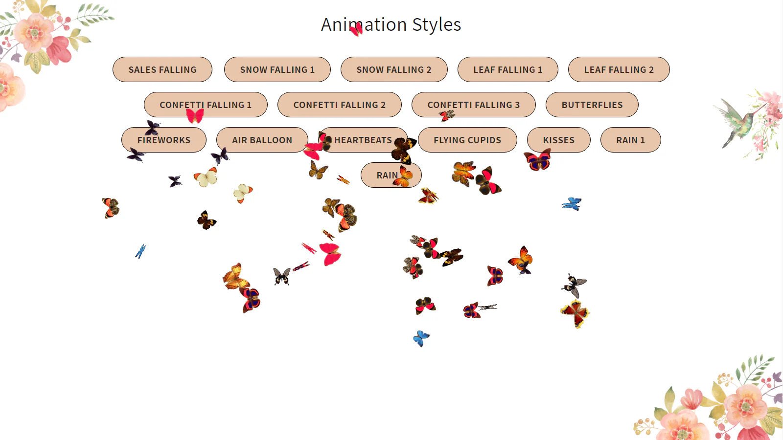 Estilos de animações