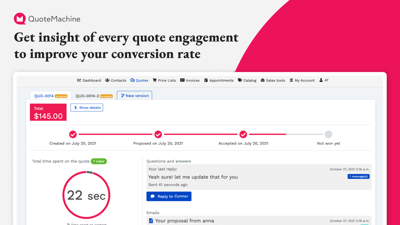 Get insight of every quote engagement to improve your conversion