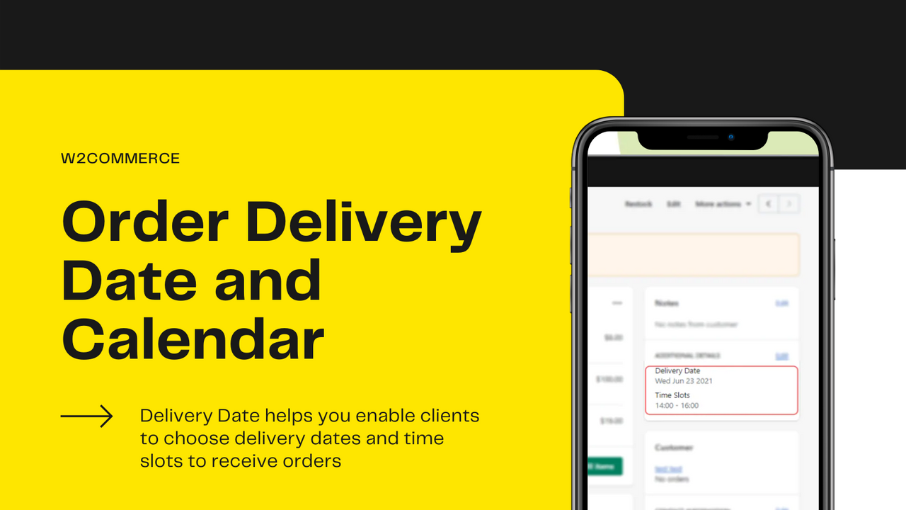 W2 Order Delivery Date Screenshot