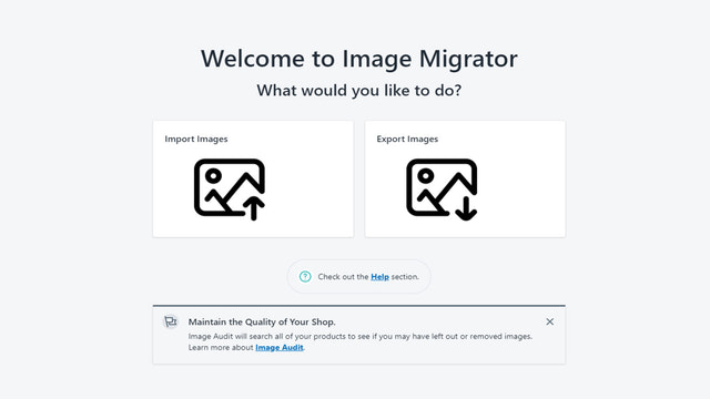 Image Migrator - iniciando o aplicativo