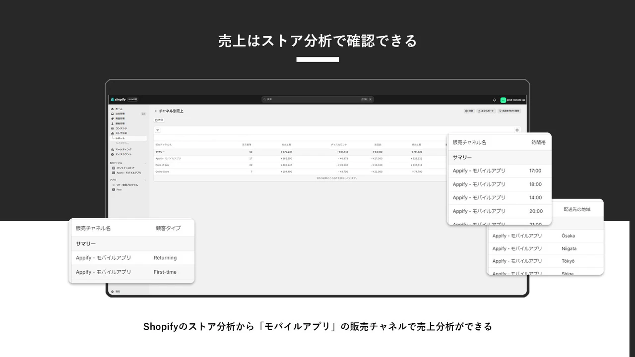 売上はストア分析で確認できる