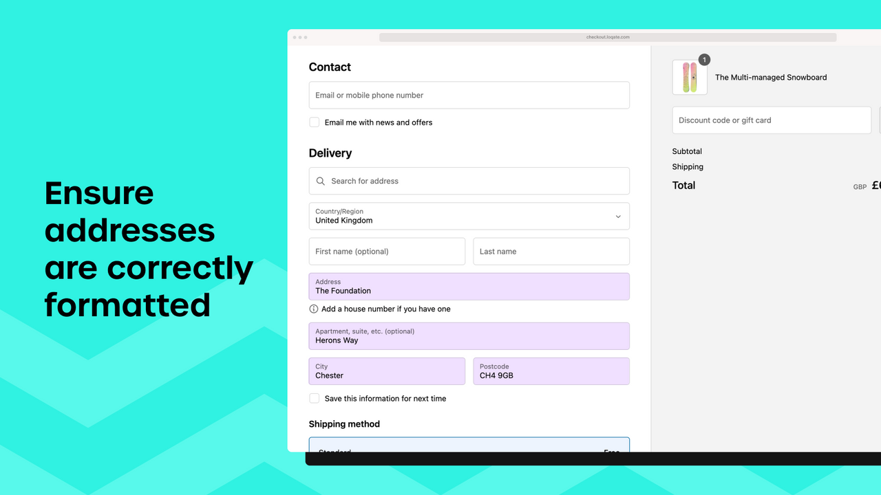 Get standardized and correctly formatted addresses