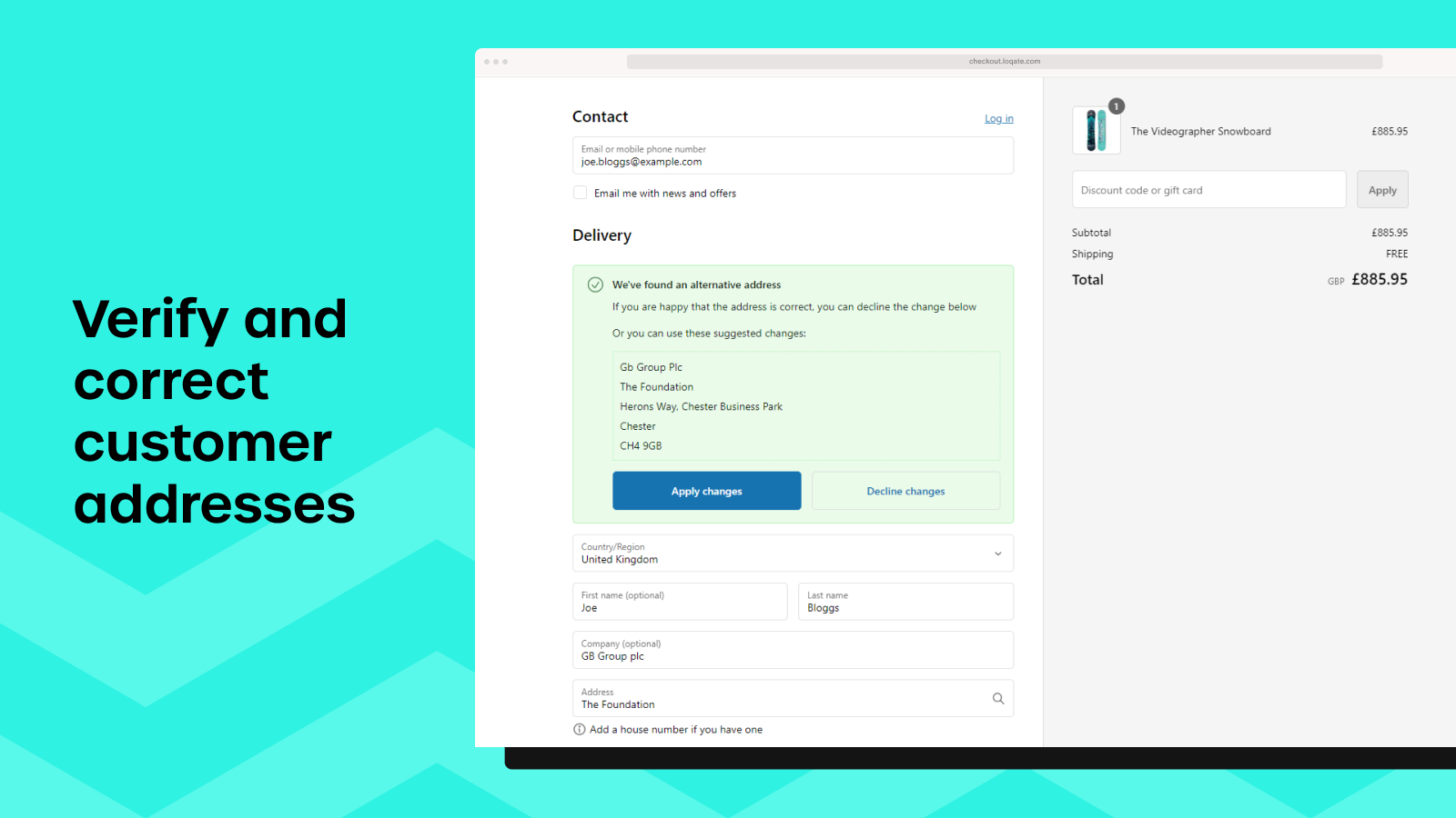 Loqate Address Validation Screenshot