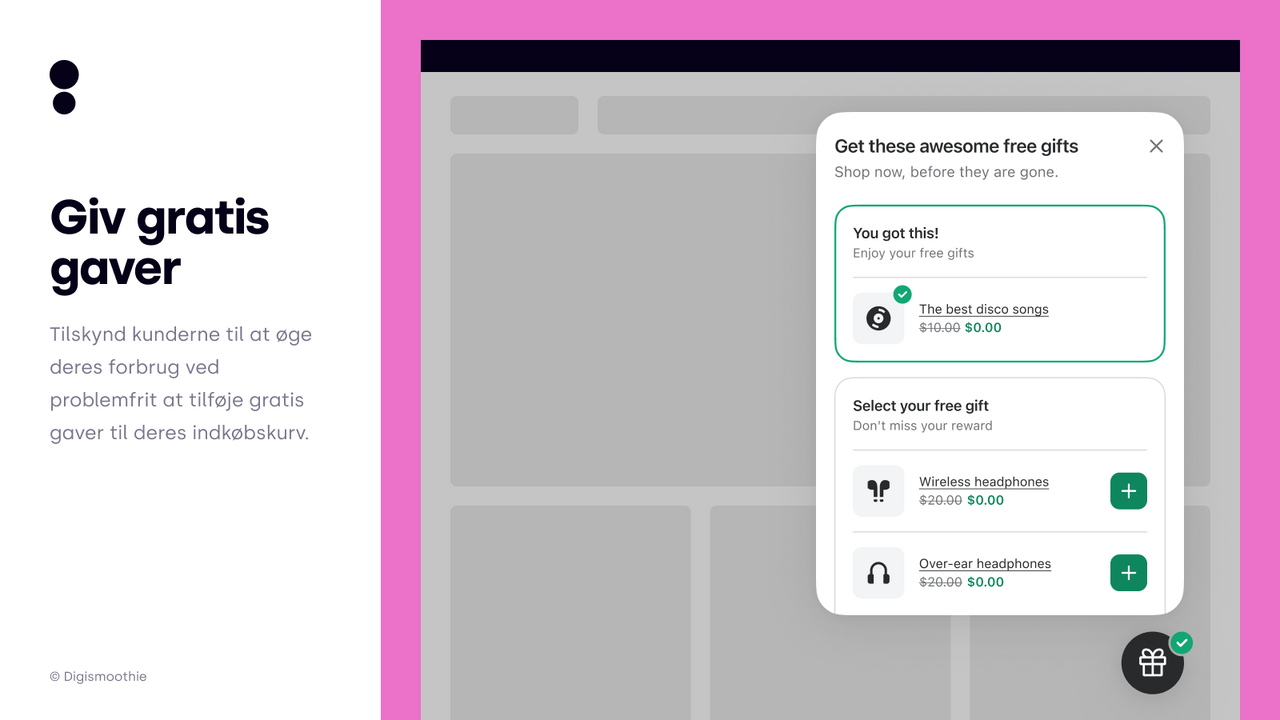 Motiver dine kunder til at bruge mere ved at tilbyde gaver