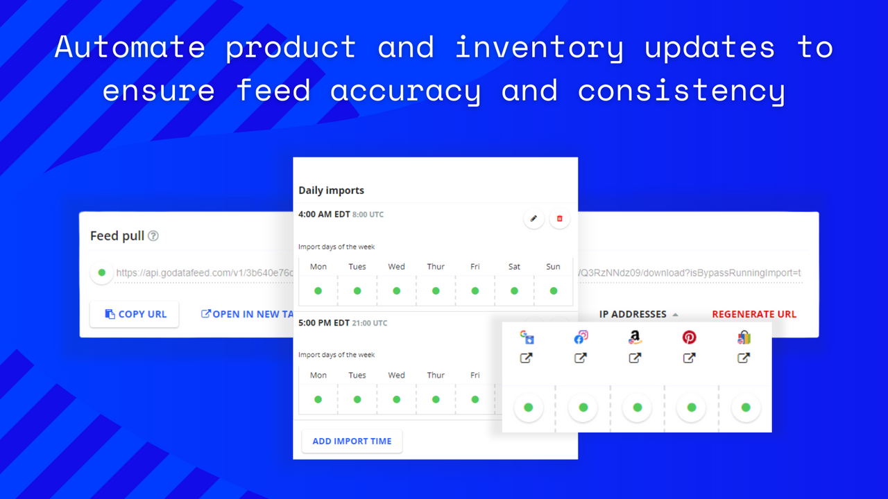 Automatize atualizações de produto e inventário para garantir a precisão do feed