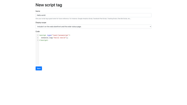 Add new Script tag