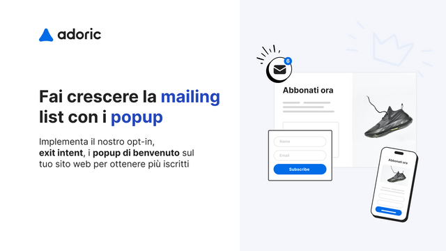 Fai crescere la mailing list   con i popup