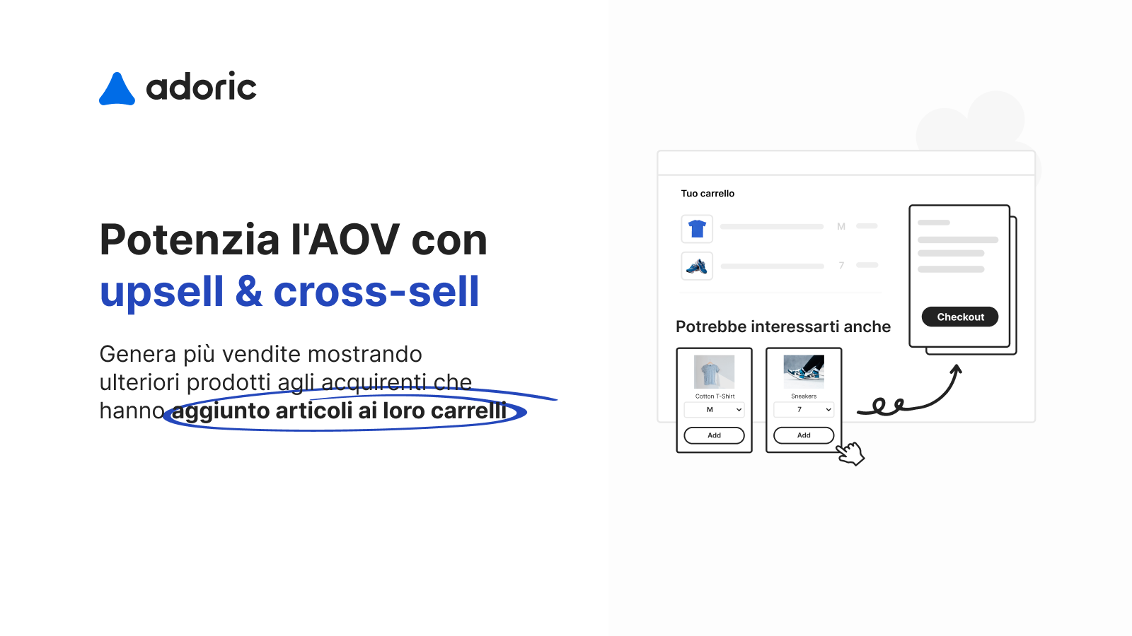 Potenzia l'AOV con  upsell & cross-sell