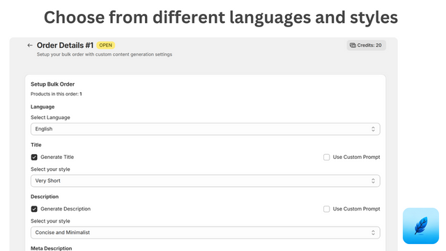 Stil und Sprache wählen