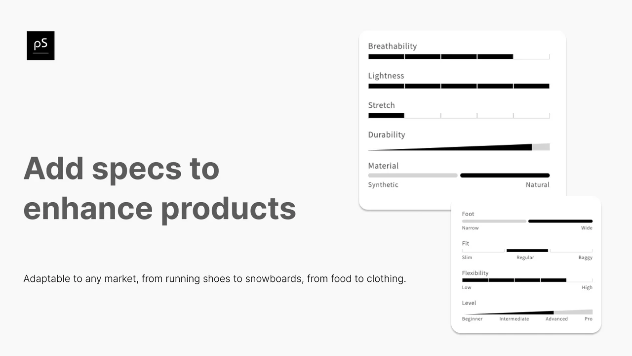 Mejora tus productos añadiendo gráficos de especificaciones de productos