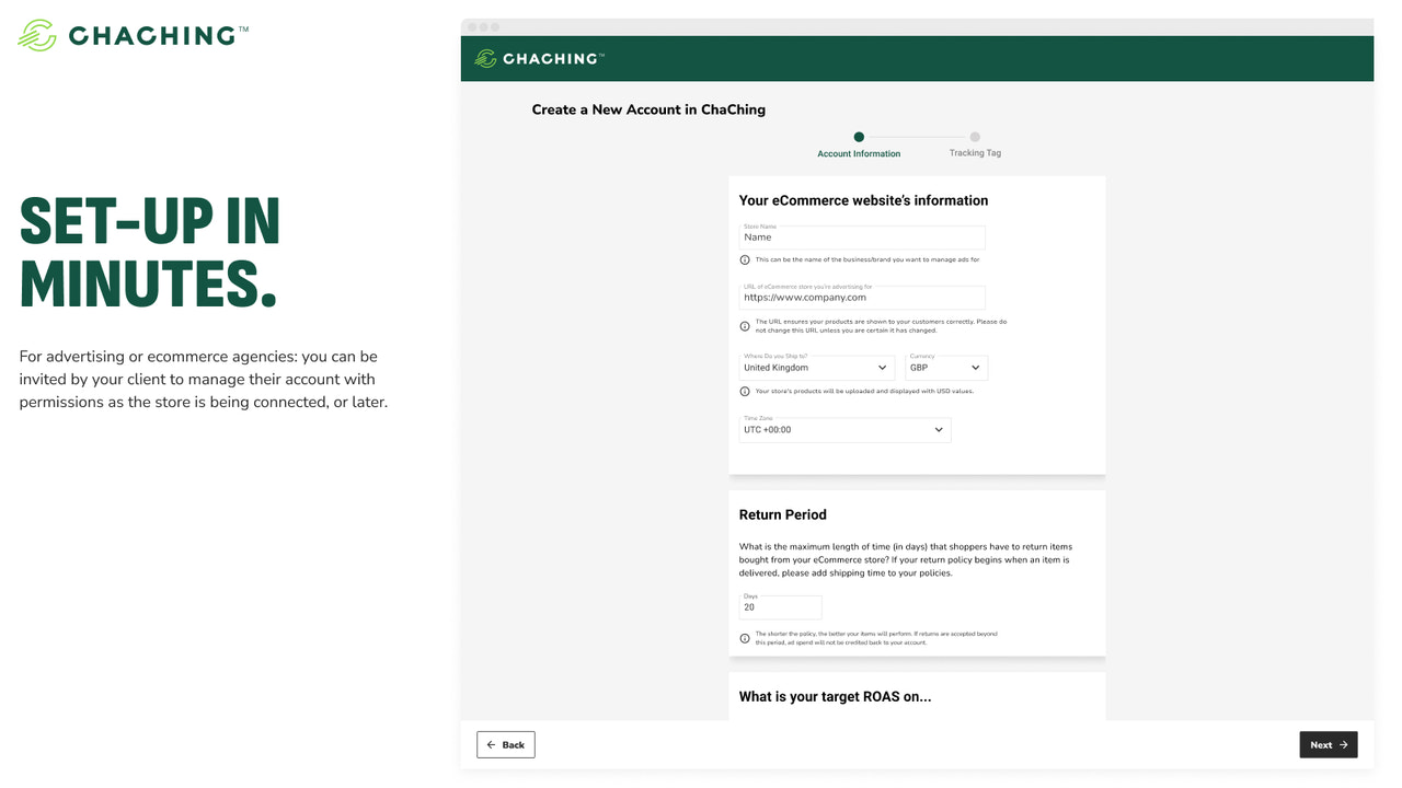 Configuración en minutos.