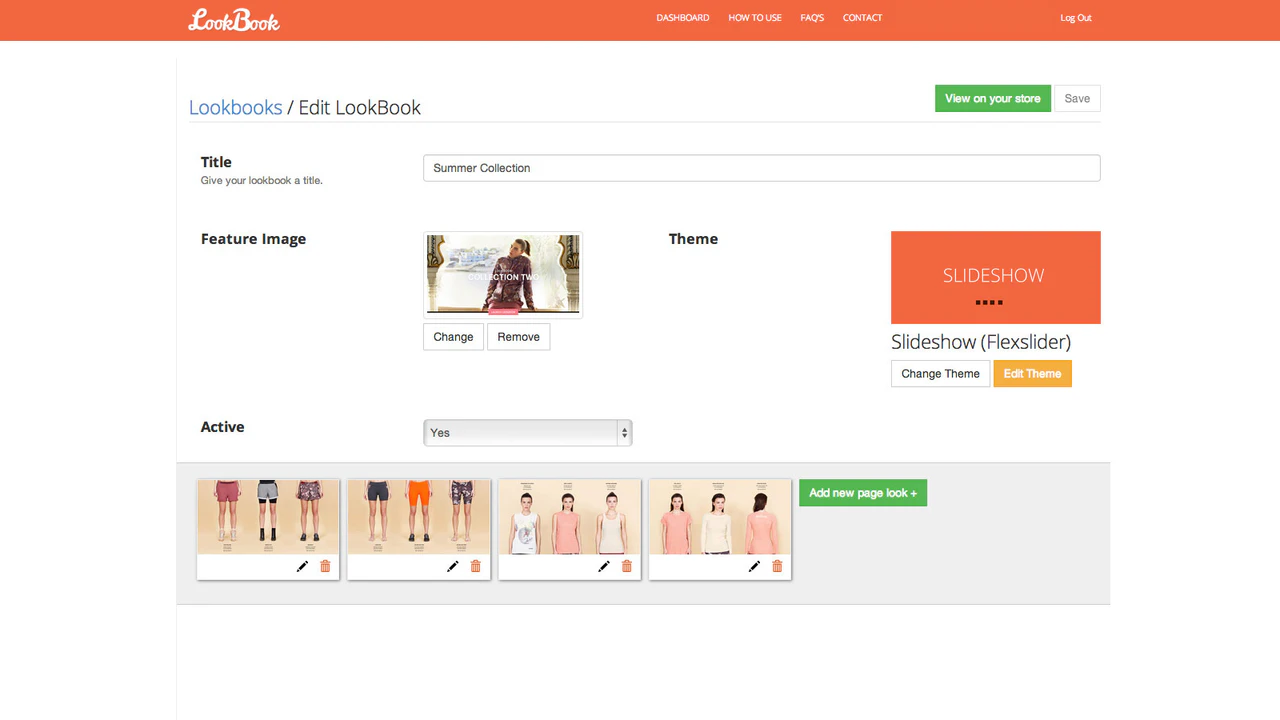 Beheerder Lookbook Interface