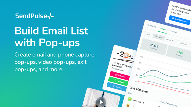 SendPulse Email, SMS & Pop‑ups Screenshot