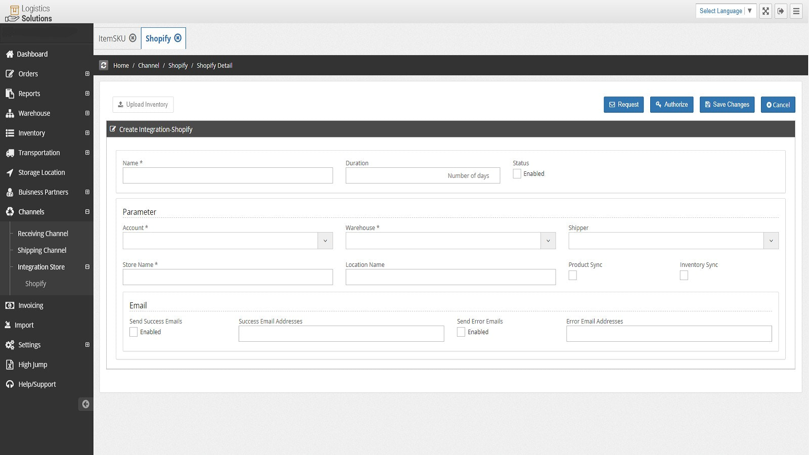 Page d'installation de l'application CTKUSA Logistic Solution