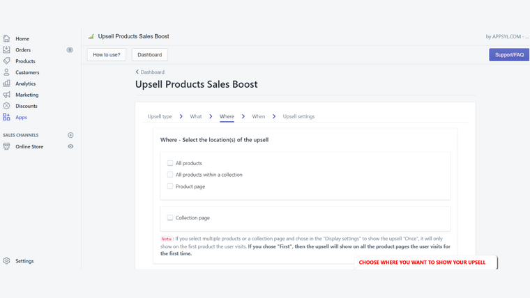 Upsell Products Sales Boost Screenshot