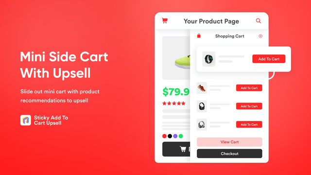 Mini side cart pull out without changing pages and upsell