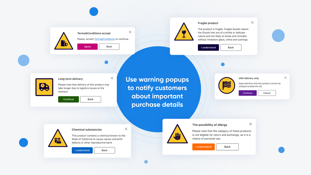 Productinformatie in pop-up voor alle doeleinden