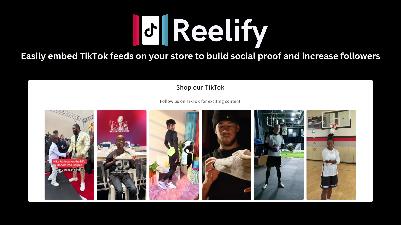 Incorpore feed do TikTok usando Reelify