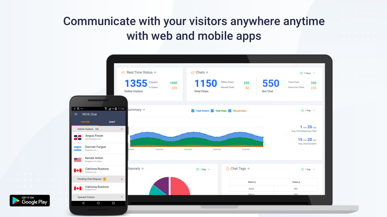 manage visitors with both web and mobile apps