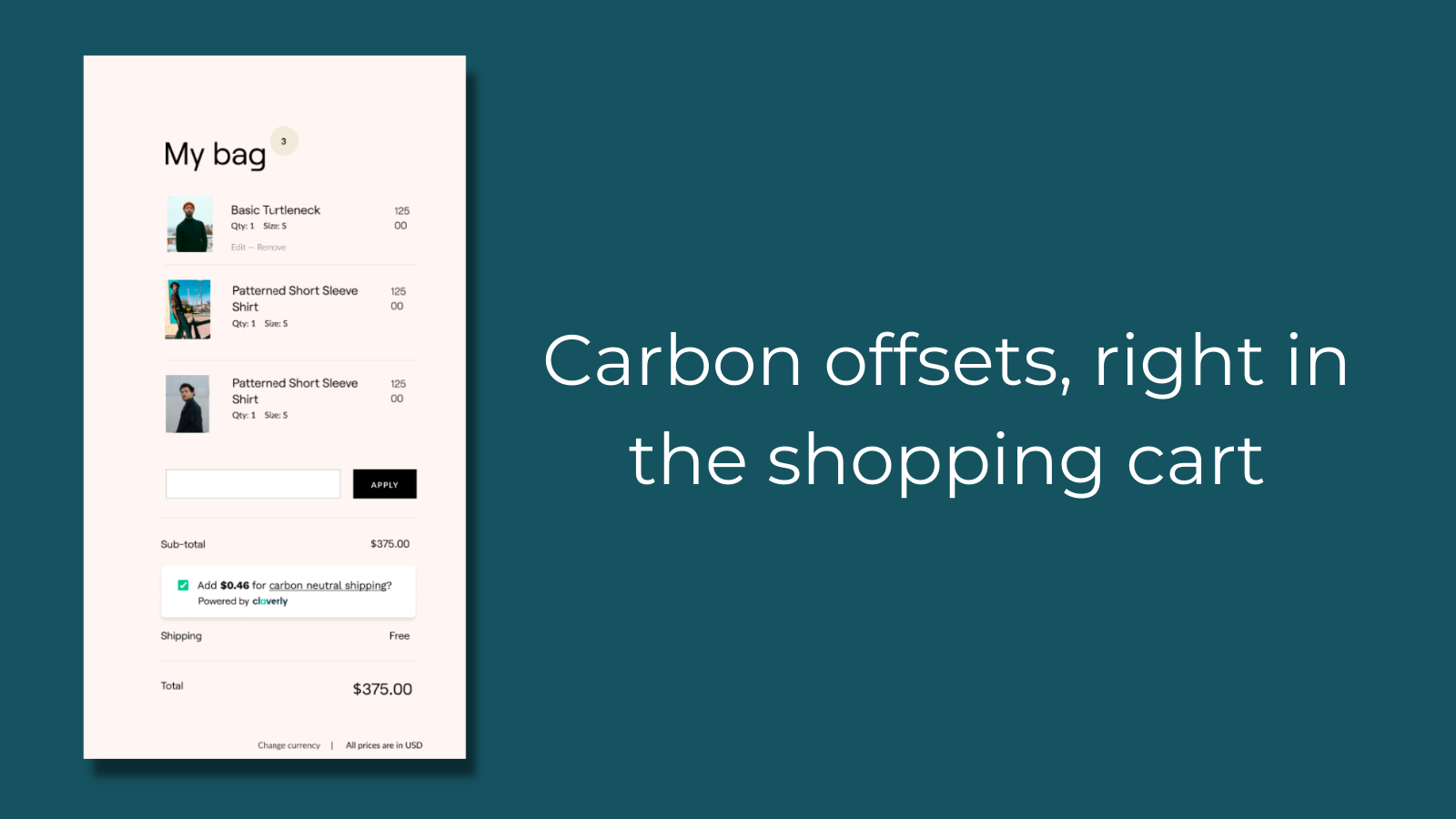 Compensações de carbono diretamente no carrinho de compras