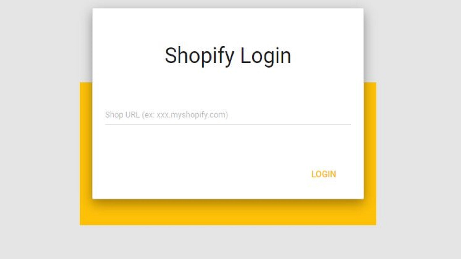 Login using your shop url.