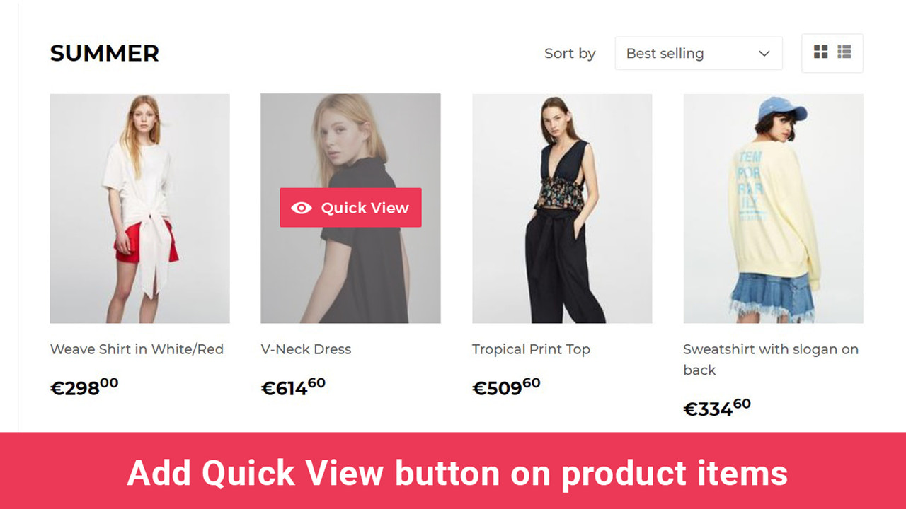 shopify app quick view product preview on product item