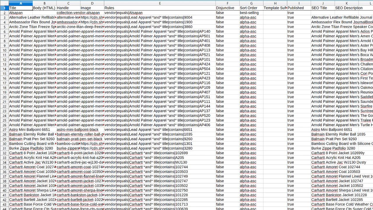 Fichier d'Exportation & d'Importation CSV