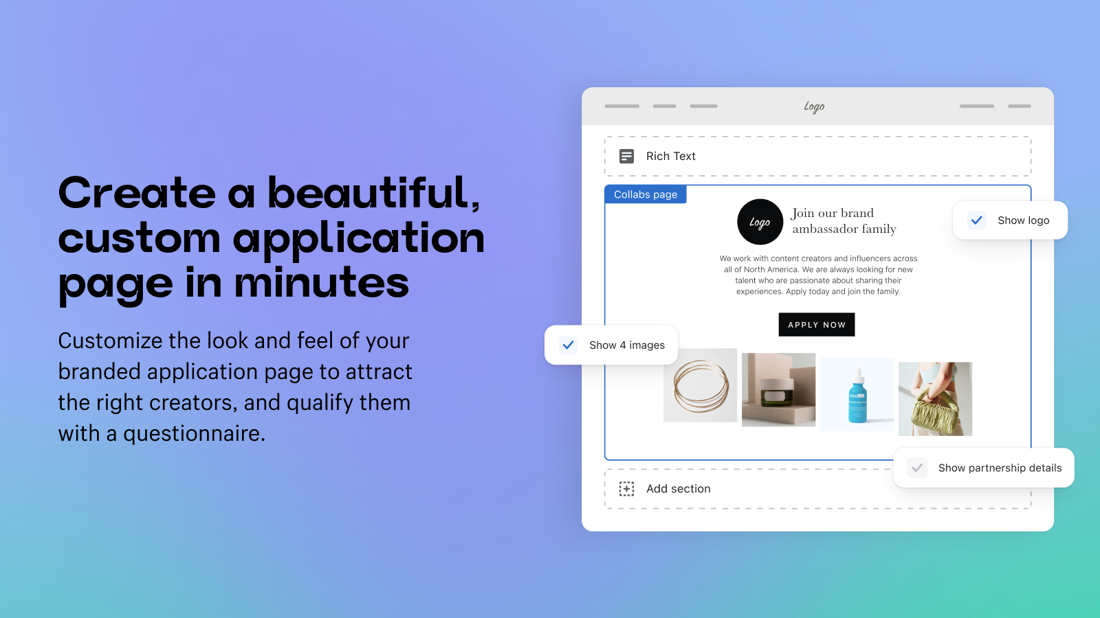 Crie uma bela página de aplicação personalizada em minutos